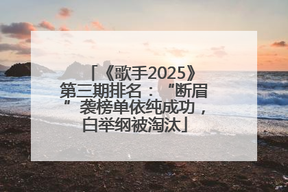 《歌手2025》第三期排名：“断眉”袭榜单依纯成功，白举纲被淘汰