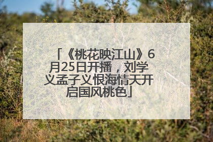 《桃花映江山》6月25日开播，刘学义孟子义恨海情天开启国风桃色