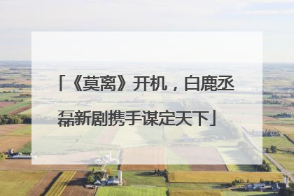 《莫离》开机，白鹿丞磊新剧携手谋定天下