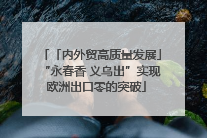 「内外贸高质量发展」“永春香 义乌出”实现欧洲出口零的突破