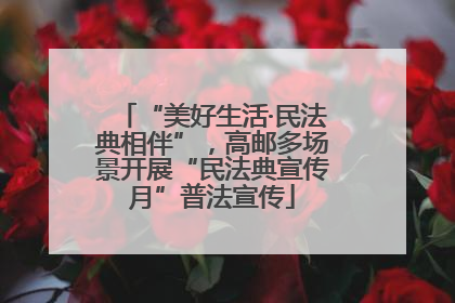 “美好生活·民法典相伴”，高邮多场景开展“民法典宣传月”普法宣传