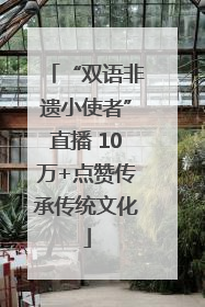 “双语非遗小使者”直播 10万+点赞传承传统文化