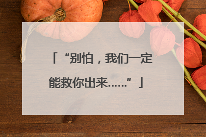 “别怕，我们一定能救你出来……”