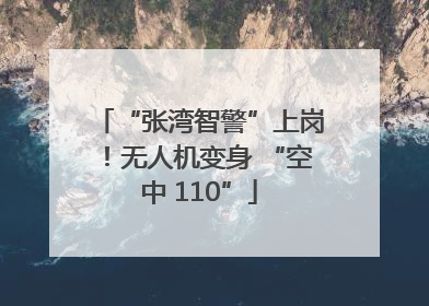 “张湾智警”上岗！无人机变身 “空中 110”