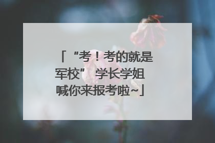 “考！考的就是军校” 学长学姐喊你来报考啦~