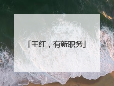 王红，有新职务