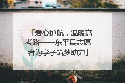 爱心护航，温暖高考路——东平县志愿者为学子筑梦助力
