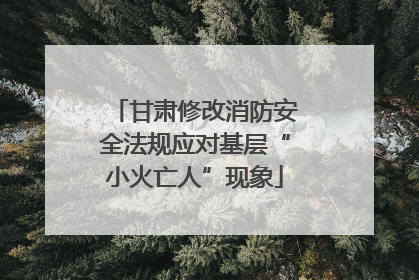 甘肃修改消防安全法规应对基层“小火亡人”现象