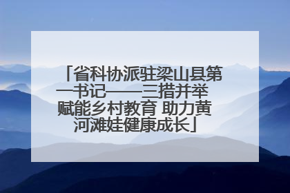 省科协派驻梁山县第一书记——三措并举 赋能乡村教育 助力黄河滩娃健康成长