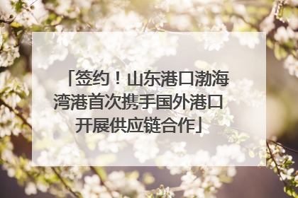 签约！山东港口渤海湾港首次携手国外港口开展供应链合作