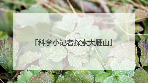 科学小记者探索大雁山