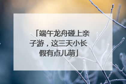端午龙舟碰上亲子游，这三天小长假有点儿萌