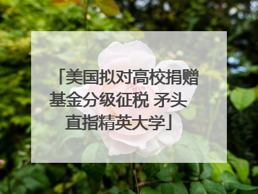 美国拟对高校捐赠基金分级征税 矛头直指精英大学