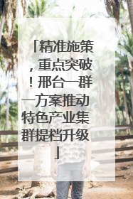 精准施策，重点突破！邢台一群一方案推动特色产业集群提档升级