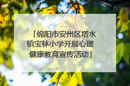 绵阳市安州区塔水镇宝林小学开展心理健康教育宣传活动