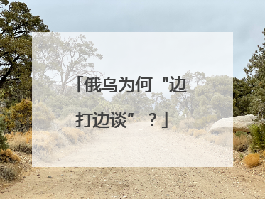 俄乌为何“边打边谈”？