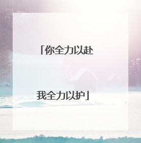 你全力以赴 我全力以护