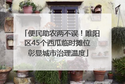 便民助农两不误！睢阳区45个西瓜临时摊位 彰显城市治理温度