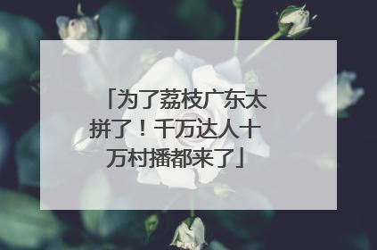 为了荔枝广东太拼了！千万达人十万村播都来了