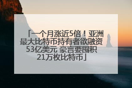 一个月涨近5倍！亚洲最大比特币持有者欲融资53亿美元 豪言要囤积21万枚比特币