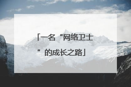 一名“网络卫士”的成长之路