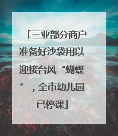 三亚部分商户准备好沙袋用以迎接台风“蝴蝶”，全市幼儿园已停课