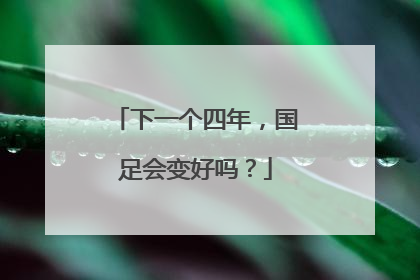 下一个四年，国足会变好吗？