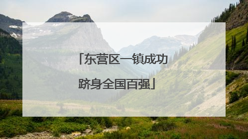 东营区一镇成功跻身全国百强