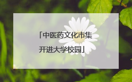 中医药文化市集开进大学校园