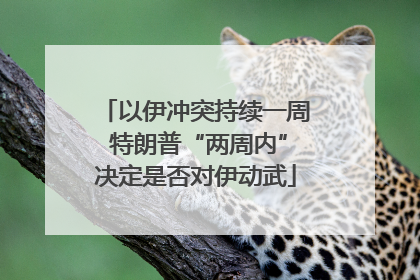 以伊冲突持续一周 特朗普“两周内”决定是否对伊动武