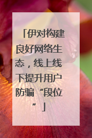 伊对构建良好网络生态，线上线下提升用户防骗“段位”