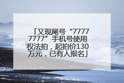 又现尾号“77777777”手机号使用权法拍，起拍价130万元，已有人报名