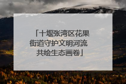 十堰张湾区花果街道守护文明河流 共绘生态画卷