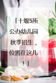 十堰5所公办幼儿园秋季招生，位置在这儿！
