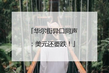 华尔街异口同声：美元还要跌！