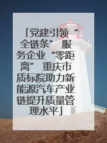 党建引领“全链条” 服务企业“零距离” 重庆市质标院助力新能源汽车产业链提升质量管理水平