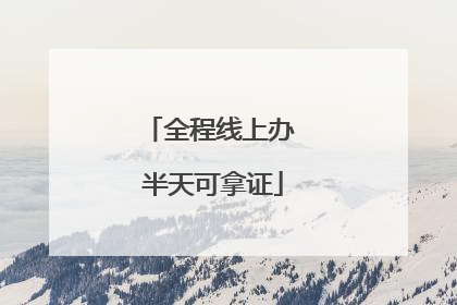 全程线上办 半天可拿证