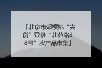 北京市郊樱桃“尖货”登录“北苑路88号”农产品市集
