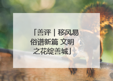 善评｜移风易俗谱新篇 文明之花绽善城