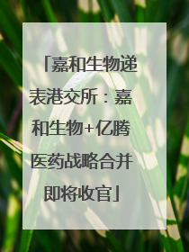 嘉和生物递表港交所：嘉和生物+亿腾医药战略合并即将收官