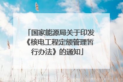 国家能源局关于印发《核电工程定额管理暂行办法》的通知