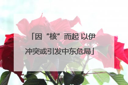因“核”而起 以伊冲突或引发中东危局