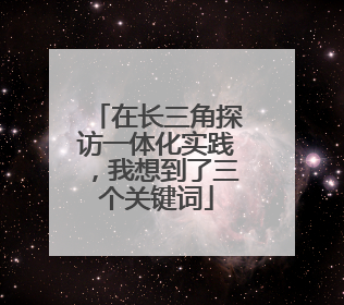 在长三角探访一体化实践，我想到了三个关键词