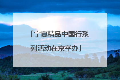 宁夏精品中国行系列活动在京举办