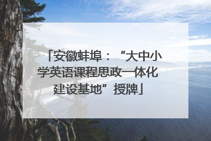 安徽蚌埠：“大中小学英语课程思政一体化建设基地”授牌
