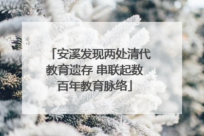 安溪发现两处清代教育遗存 串联起数百年教育脉络