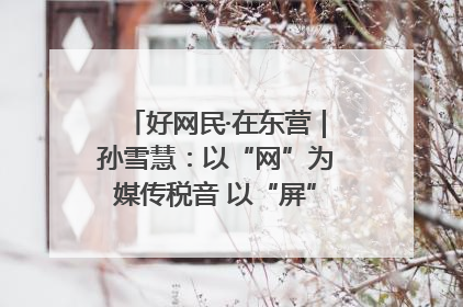好网民·在东营｜孙雪慧：以“网”为媒传税音 以“屏”为介助发展