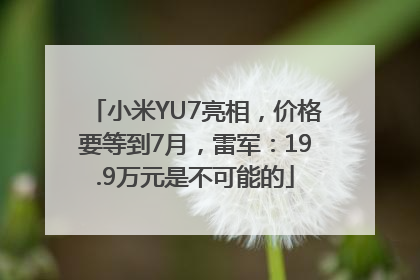 小米YU7亮相，价格要等到7月，雷军：19.9万元是不可能的