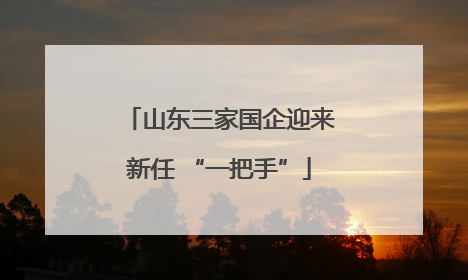 山东三家国企迎来新任 “一把手”