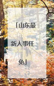 山东最新人事任免